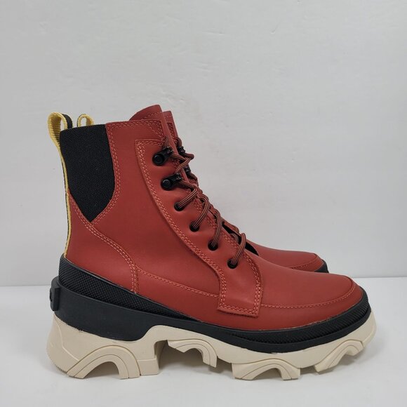Sorel Brex Lace-Up Women's Red Black Waterproof Boots NL4305-849 US Size 7 NWT - Picture 3 of 12